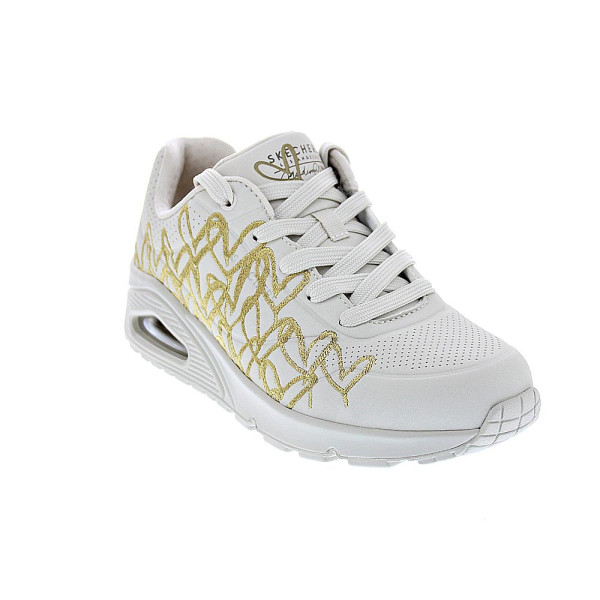 Zapatillas Skechers zapatos Mujer modelo Golden Heart Beige Cordón