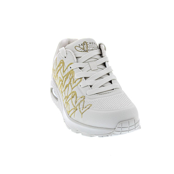 Zapatillas Skechers zapatos Mujer modelo Golden Heart Beige Cordón