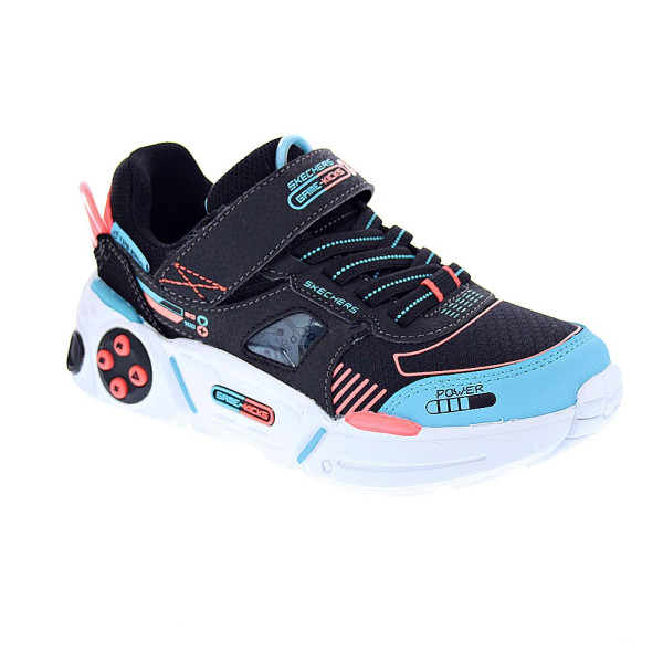 Zapatillas Skechers zapatos Niño modelo Gametronix Negro Velcro