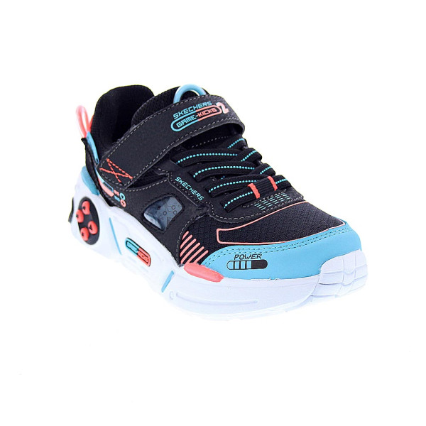 Zapatillas Skechers zapatos Niño modelo Gametronix Negro Velcro