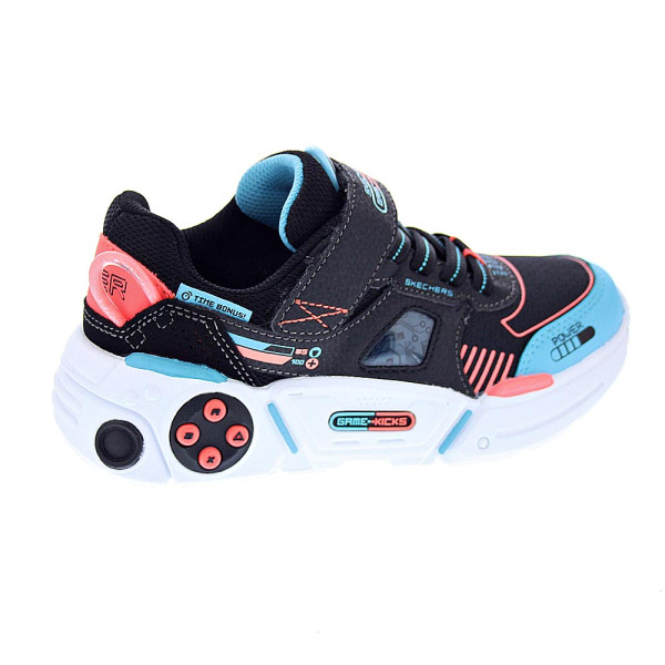 Zapatillas Skechers zapatos Niño modelo Gametronix Negro Velcro