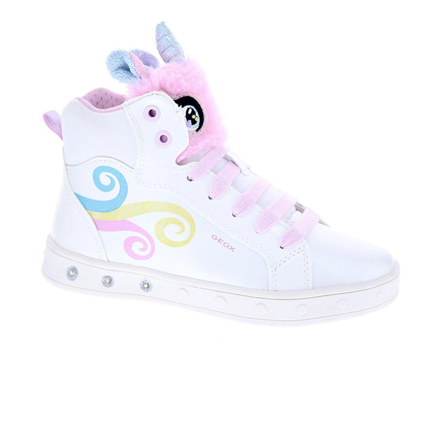 Zapatillas botas Geox zapatos Niña modelo Skylin Blanco Cordón