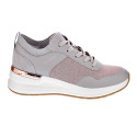 Zapatillas Skechers zapatos Mujer modelo Street cuña Beige Cordón
