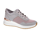 Zapatillas Skechers zapatos Mujer modelo Street cuña Beige Cordón