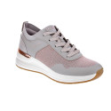 Zapatillas Skechers zapatos Mujer modelo Street cuña Beige Cordón