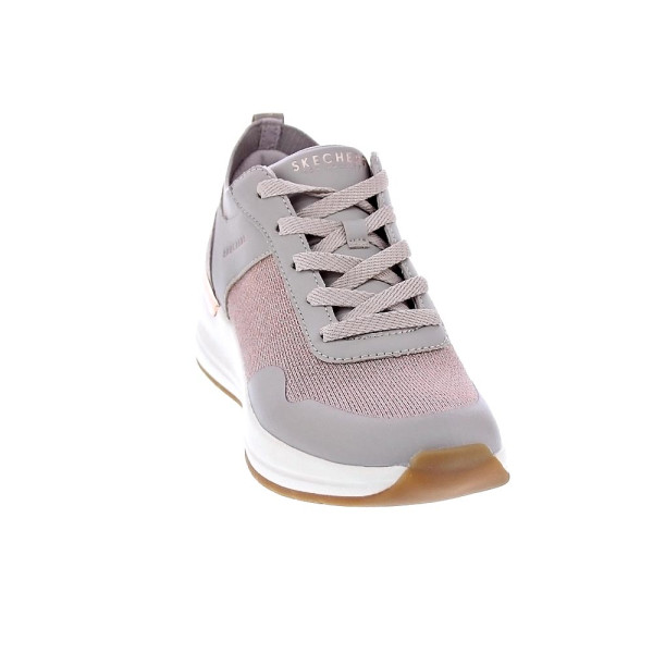 Zapatillas Skechers zapatos Mujer modelo Street cuña Beige Cordón