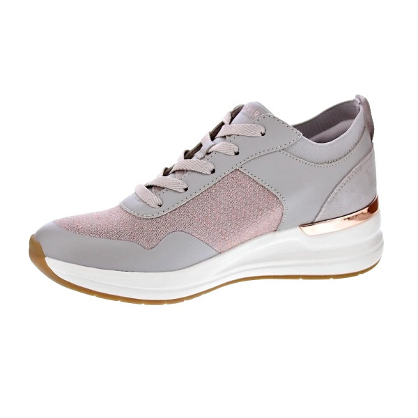 Zapatillas Skechers zapatos Mujer modelo Street cuña Beige Cordón