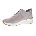 Zapatillas Skechers zapatos Mujer modelo Street cuña Beige Cordón