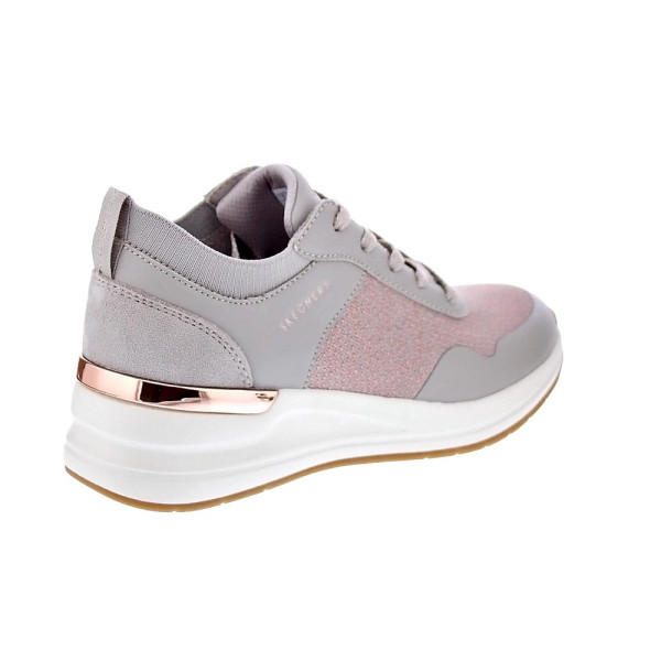 Zapatillas Skechers zapatos Mujer modelo Street cuña Beige Cordón