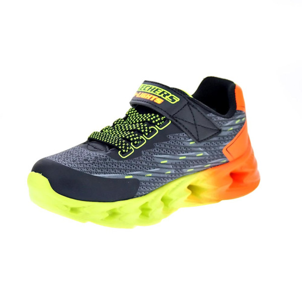 Zapatillas Skechers zapatos Niño modelo Vortex Negro Velcro