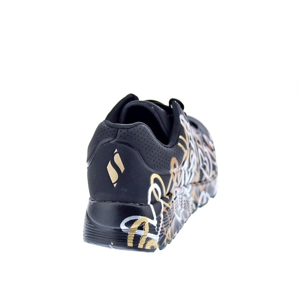 Zapatillas Skechers zapatos Niña modelo Uno Lite Negro Cordón