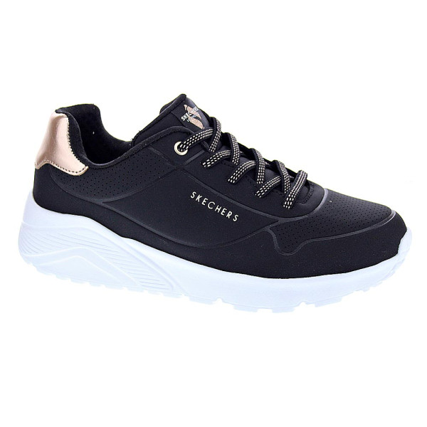 Zapatillas Skechers zapatos Niña modelo Uno Lite Negro Cordón