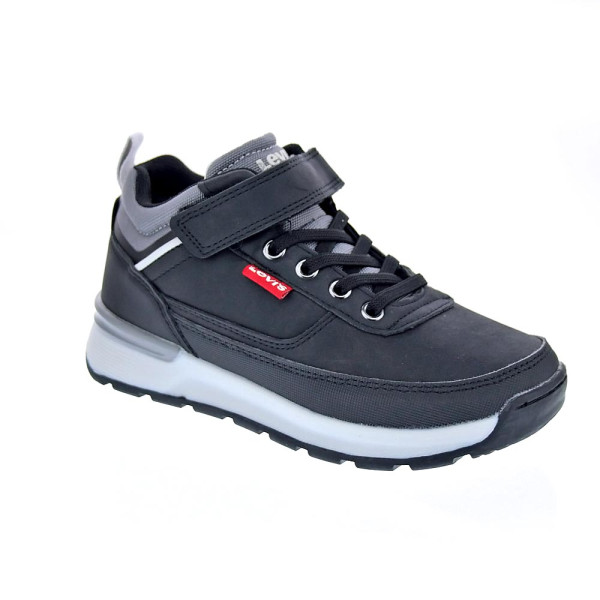 Botines Levis zapatos Niño modelo Ascot Refresh Negro Velcro