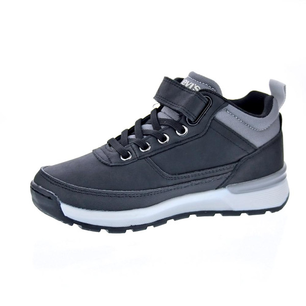 Botines Levis zapatos Niño modelo Ascot Refresh Negro Velcro