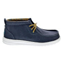 Botines Hey Dude zapatos Hombre modelo Wally Mid Waxed Azul Elástico
