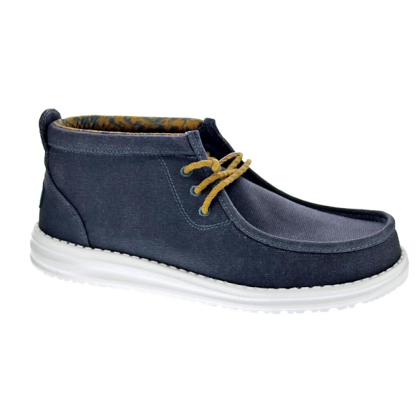 Botines Hey Dude zapatos Hombre modelo Wally Mid Waxed Azul Elástico