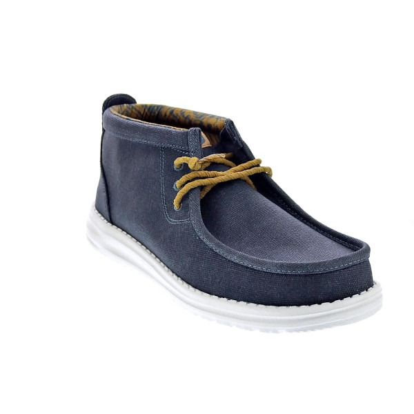 Botines Hey Dude zapatos Hombre modelo Wally Mid Waxed Azul Elástico