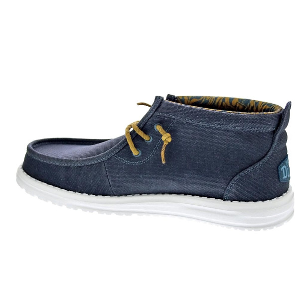Botines Hey Dude zapatos Hombre modelo Wally Mid Waxed Azul Elástico