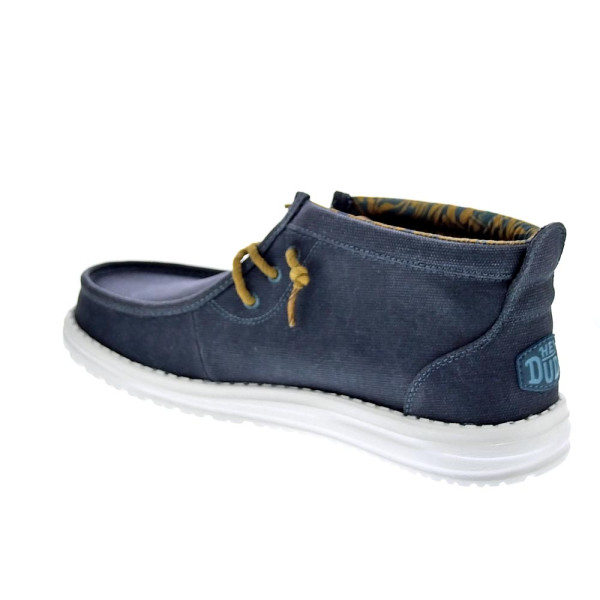 Botines Hey Dude zapatos Hombre modelo Wally Mid Waxed Azul Elástico