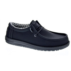 Mocasines Hey Dude zapatos Hombre modelo Wally Classic Negro Cordón 2