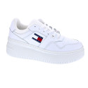 Zapatillas Tommy Hilfiger zapatos Mujer modelo Retro Basket Platform Blanco Cordón