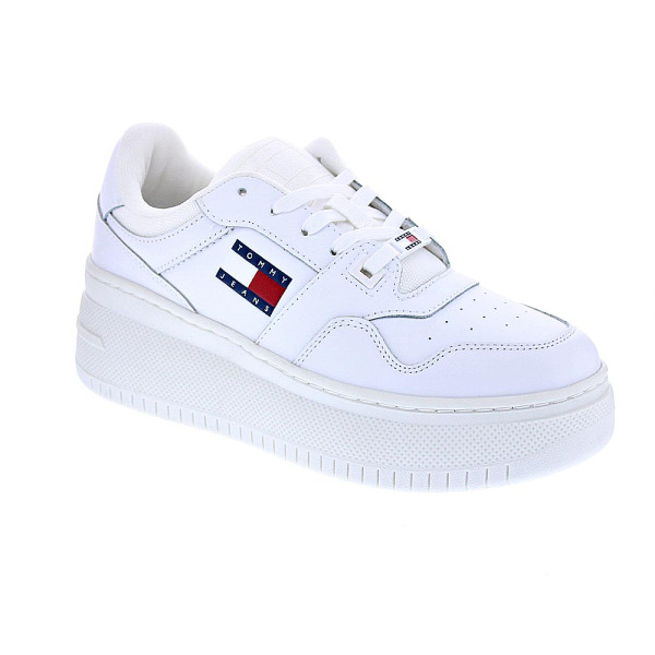 Zapatillas Tommy Hilfiger zapatos Mujer modelo Retro Basket Platform Blanco Cordón