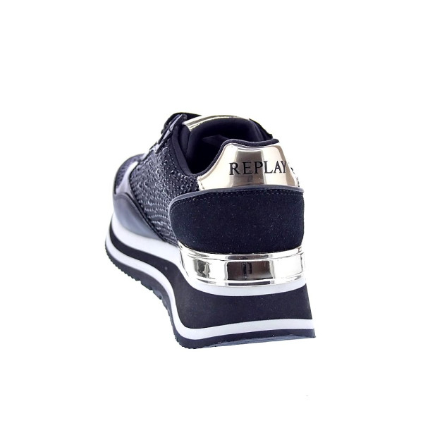 Zapatillas Replay zapatos Mujer modelo Mennet Stone Negro Cordón