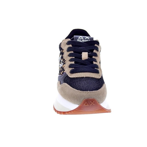 Zapatillas Sun68 AX zapatos Mujer modelo Big Akky Animalier Negro Cordón