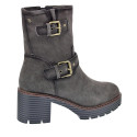 Botines Carmela zapatos Mujer modelo 16191204 Gris Cremallera