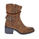 Botines Mtng zapatos Mujer modelo Persea Marrón Cremallera
