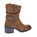 Botines Mtng zapatos Mujer modelo Persea Marrón Cremallera