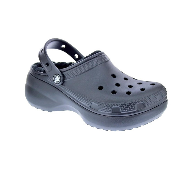 Zuecos Crocs zapatos Mujer modelo Classic Platform Lined Negro 
