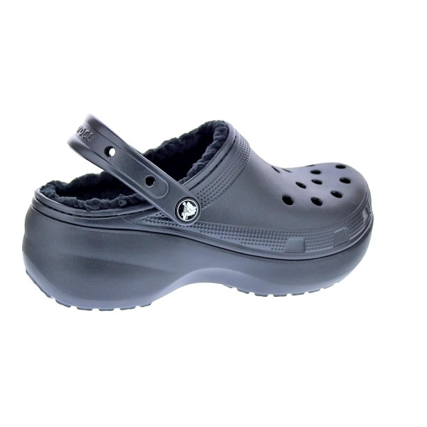 Zuecos Crocs zapatos Mujer modelo Classic Platform Lined Negro 