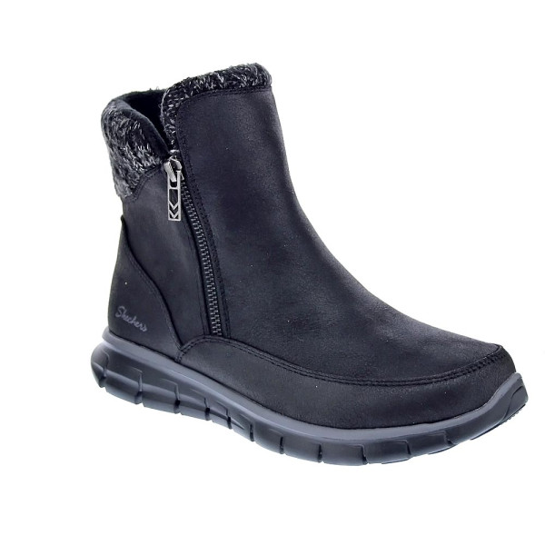 Botines Skechers zapatos Mujer modelo Synergy Negro Cremallera