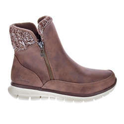 Botines Skechers zapatos Mujer modelo Synergy Marrón Cremallera