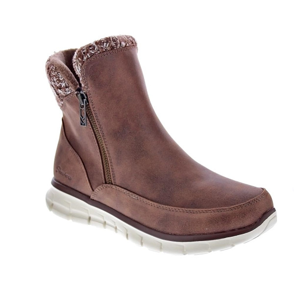 Botines Skechers zapatos Mujer modelo Synergy Marrón Cremallera