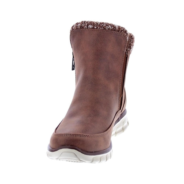 Botines Skechers zapatos Mujer modelo Synergy Marrón Cremallera