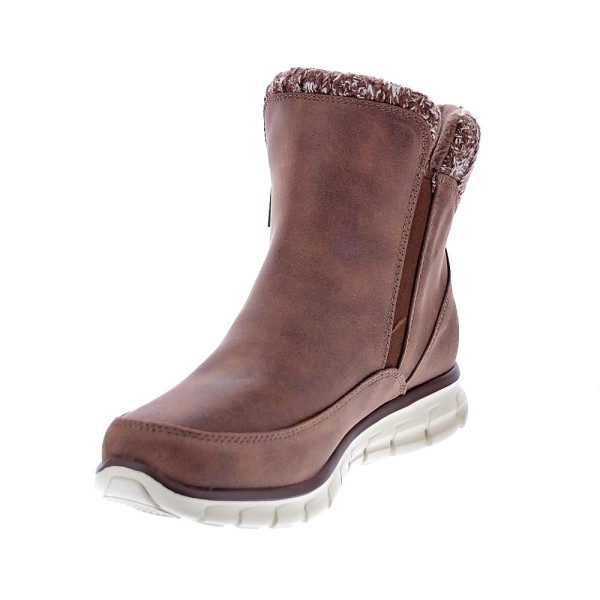 Botines Skechers zapatos Mujer modelo Synergy Marrón Cremallera