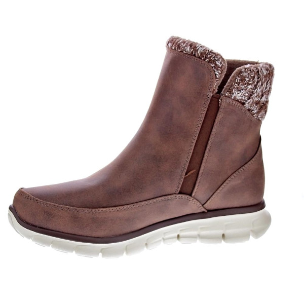 Botines Skechers zapatos Mujer modelo Synergy Marrón Cremallera