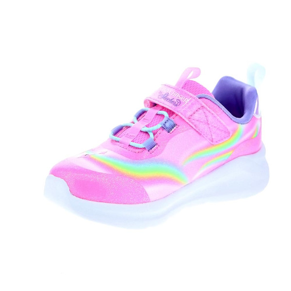 Zapatillas Skechers zapatos Niña modelo Luces Unicorn Chaser Rosa Velcro