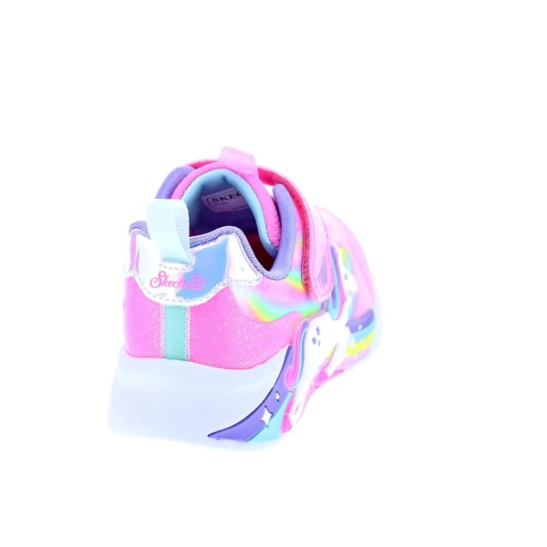 Zapatillas Skechers zapatos Niña modelo Luces Unicorn Chaser Rosa Velcro