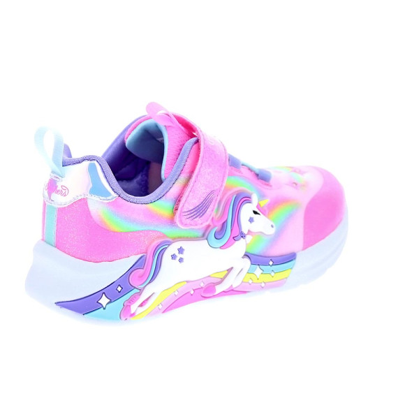 Zapatillas Skechers zapatos Niña modelo Luces Unicorn Chaser Rosa Velcro