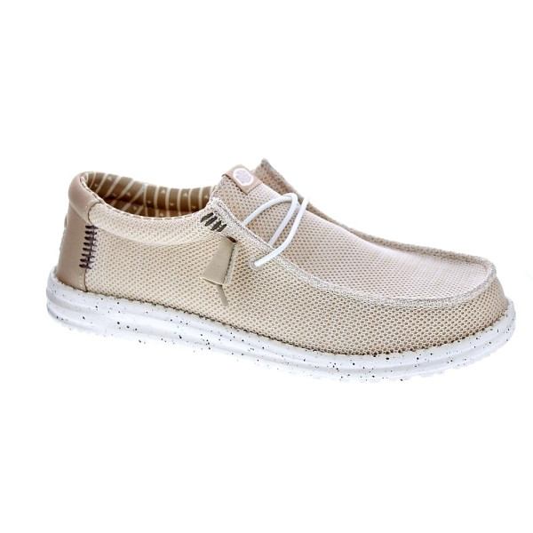 Mocasines Hey Dude zapatos Hombre modelo Wally Stretch Beige Elástico