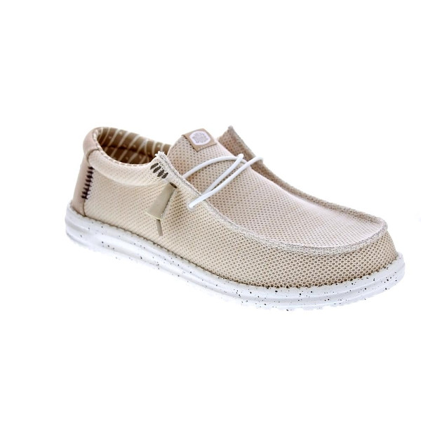 Mocasines Hey Dude zapatos Hombre modelo Wally Stretch Beige Elástico