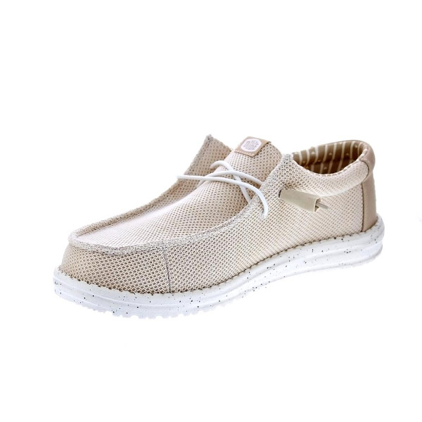 Mocasines Hey Dude zapatos Hombre modelo Wally Stretch Beige Elástico