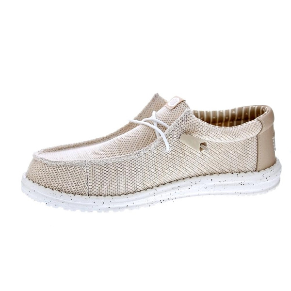 Mocasines Hey Dude zapatos Hombre modelo Wally Stretch Beige Elástico