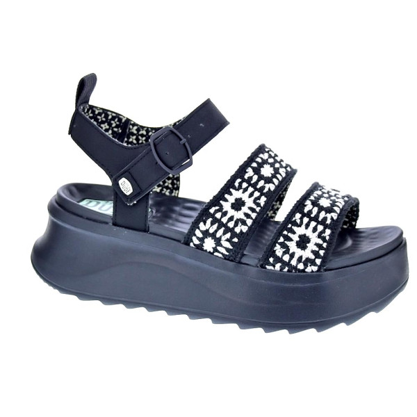 Sandalias Hey Dude zapatos Mujer modelo Delray Buckle Negro Hebilla