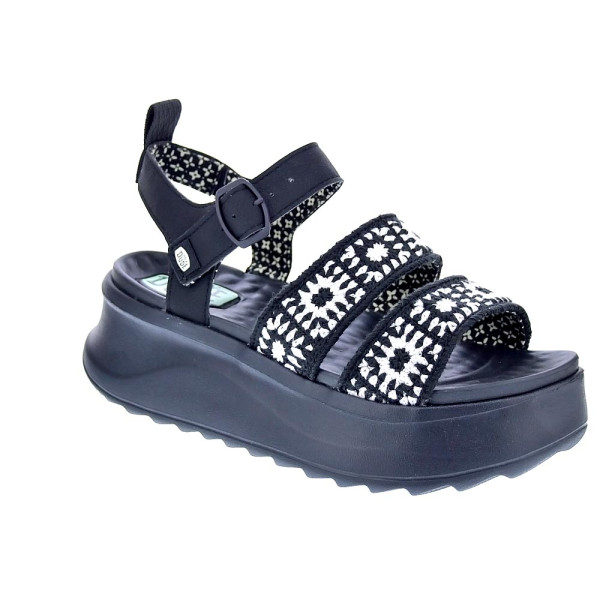 Sandalias Hey Dude zapatos Mujer modelo Delray Buckle Negro Hebilla