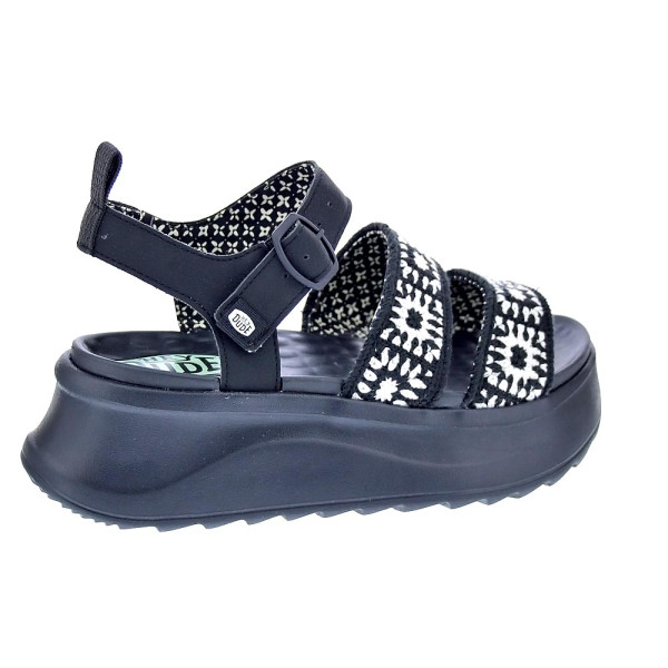 Sandalias Hey Dude zapatos Mujer modelo Delray Buckle Negro Hebilla