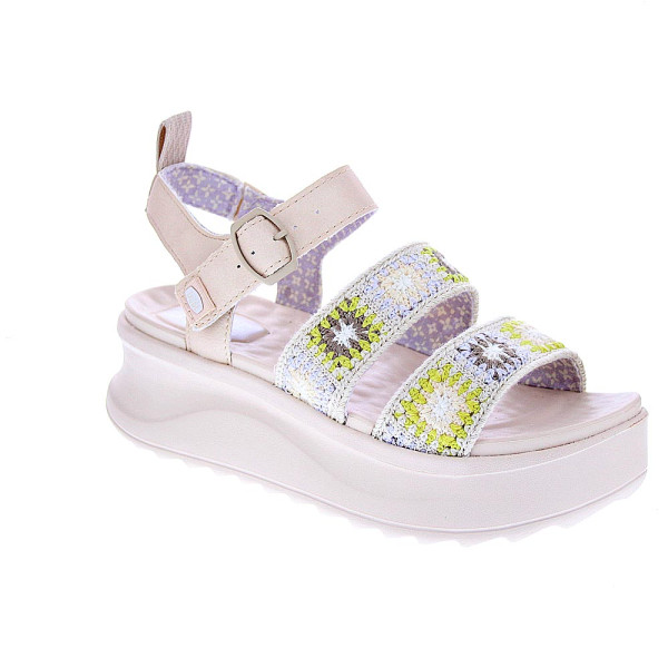 Sandalias Hey Dude zapatos Mujer modelo Delray Buckle Beige Hebilla